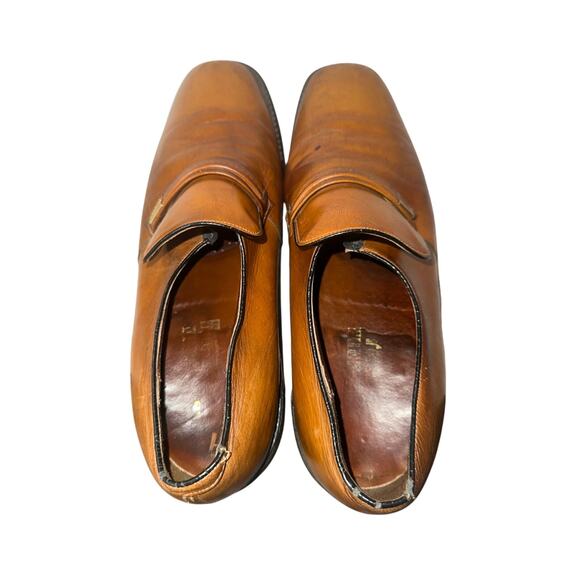 Vintage 1960s Killer Mod Leather Dress Shoes By Freeman Slip On Size 9.5 C Rare - Picture 7 of 7